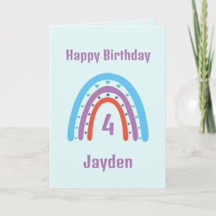 Birthday Rainbow Age Boho Card