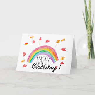 Birthday - Rainbow - Blank - Matte Card