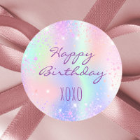 Birthday rainbow pink glitter dust hugs kisses