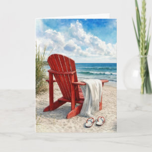 Birthday Red Adirondack Beach Chair Card