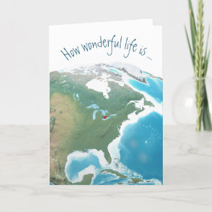 Birthday Red Heart On Planet Earth Card