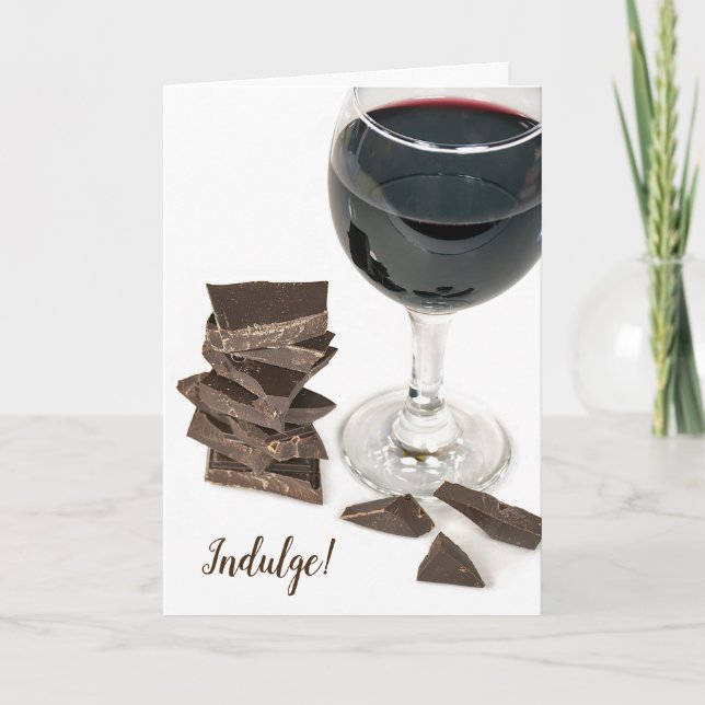 birthday-red wine and dark chocolate card (Front)