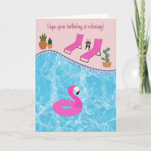 Birthday Relaxing by the Pool Card