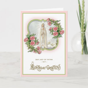 Birthday Religious Our Lady of Fatima Virgin Mary  Card