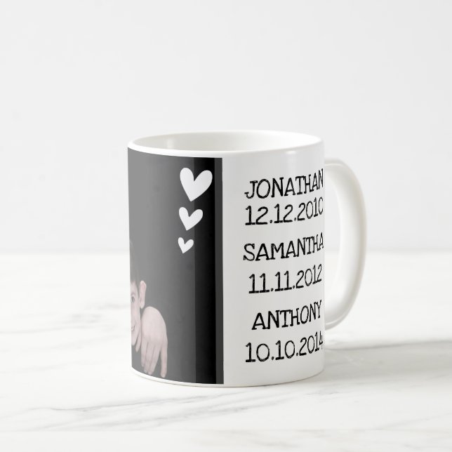 Birthday Reminder Date of Birth Photo Template Coffee Mug (Front Right)
