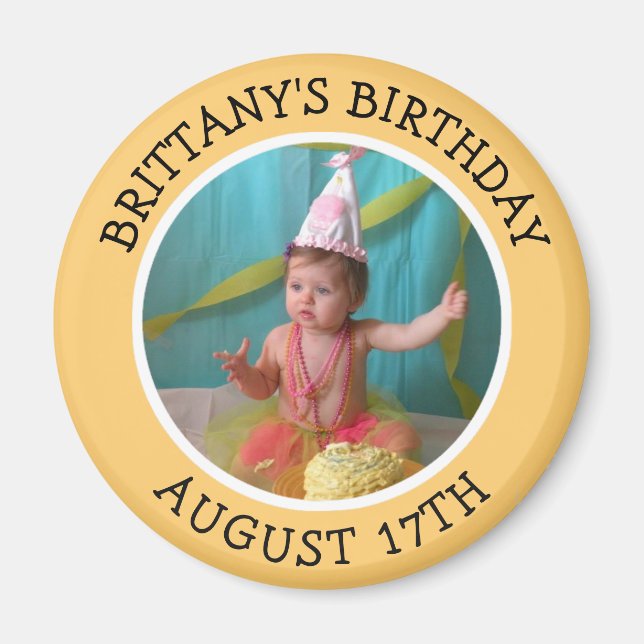Birthday Reminder Personalised Photo Magnet (Front)