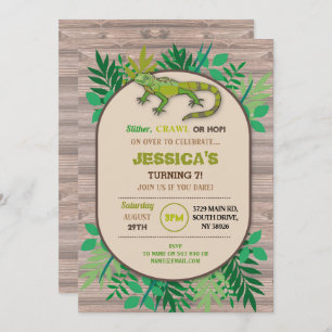 Birthday Reptile Children's Birthday Lizard Crawl Invitation