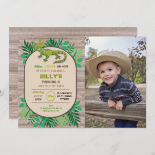 Birthday Reptile Children's Birthday Lizard Crawl Invitation