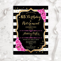 Birthday & Retirement Party - Black Pink Gold