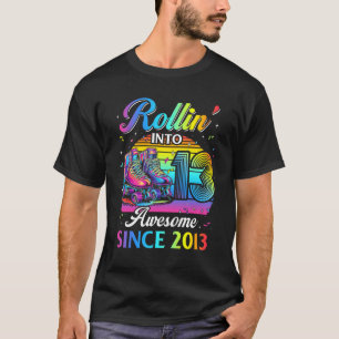 Birthday Roller Skating 13th Girl Rollin Into 13 S T-Shirt