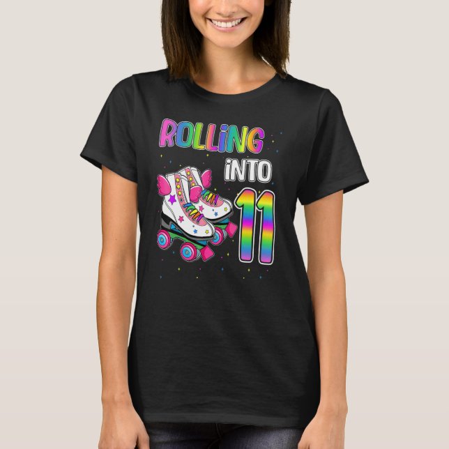 Birthday Rolling Into 11 Years I'm Turning 11 Roll T-Shirt (Front)