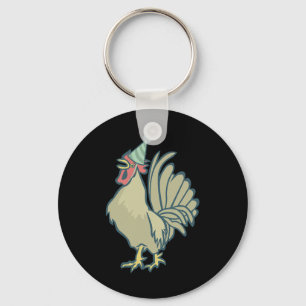 Birthday Rooster , Chicken Birthday Hat Rooster Ki Key Ring
