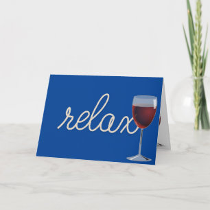 Birthday rope "relax" text with wine glass card