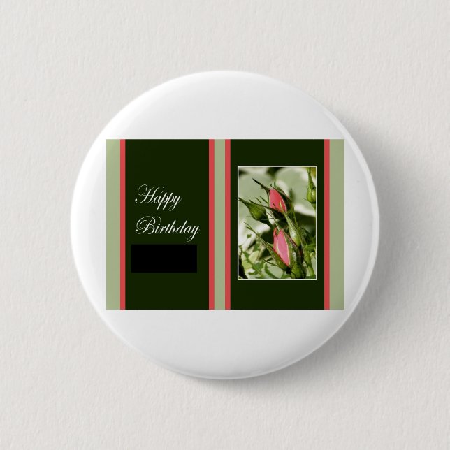 Birthday Rose 6 Cm Round Badge (Front)