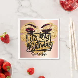 Birthday Rose Gold 18th   21st   40th   50th   Napkin