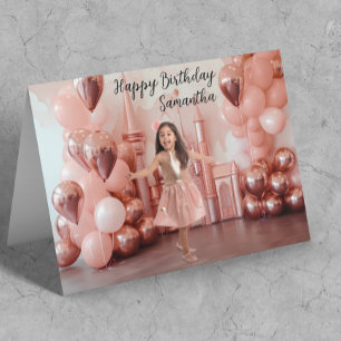 Birthday Rose Gold Backdrop background Photo   Card