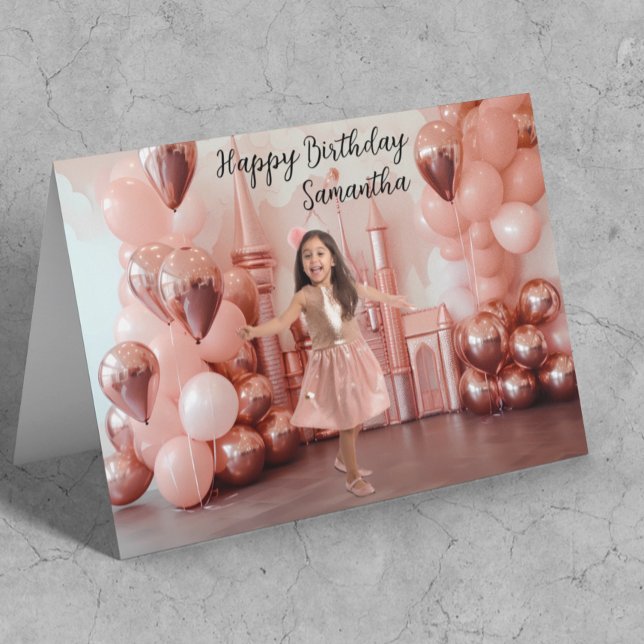 Birthday Rose Gold Backdrop background Photo   Card (Creator Uploaded)