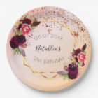 Birthday rose gold blush pink geometric monogram