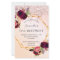 Birthday rose gold floral burgundy invitation