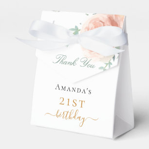 Birthday rose gold floral eucalyptus thank you favour box