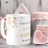 Birthday rose gold florals eucalyptus  name