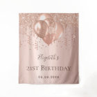 Birthday rose gold glitter balloons monogram