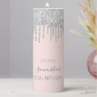 Birthday rose gold glitter drips blush silver