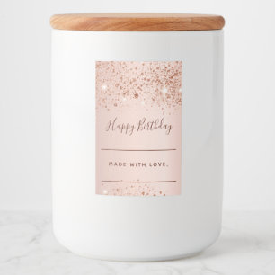 Birthday rose gold glitter dust homemade food label