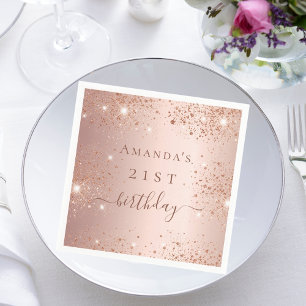 Birthday rose gold napkin