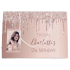 Birthday rose gold photo pink drips