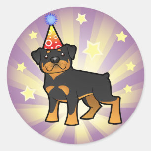 Birthday Rottweiler Classic Round Sticker