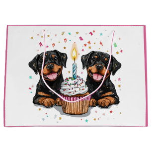 Birthday Rottweiler Dogs Large Gift Bag