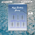 Birthday rowing crew personalizable sports card<br><div class="desc">A greeting card for a keen rower, the design of pictogram rowing eights illustrates the responsibility of the various members of a rowing crew, including of course the cox and the coach. Everyone has a role to play. Personalise the front of the card with a name, and the Happy Birthday...</div>
