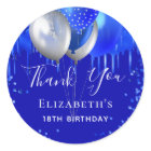 Birthday royal blue drips name thank you 