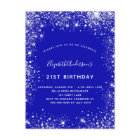 Birthday royal blue silver glitter dust glam