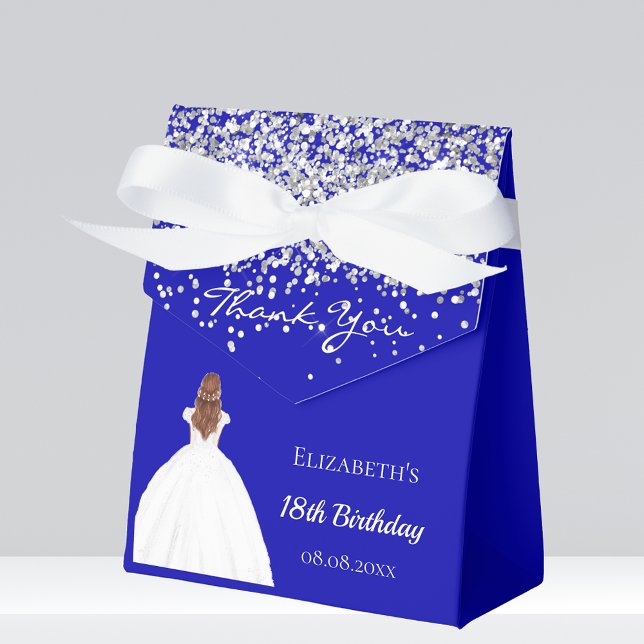 Birthday royal blue white dress party favour box (Creator Uploaded)