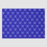 Birthday royal blue white name script minimalist tissue paper<br><div class="desc">Royal blue background,  white text. Personalise and add a name and age.  A modern hand lettered style script.</div>
