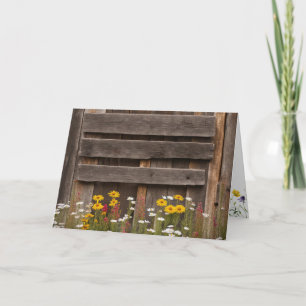 Birthday Rustic Barnwood With Wildflowers Card