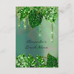 Birthday Rustic Woodland Rose Green Drips Leafs Invitation
