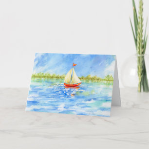 Birthday Sailboat Reflections Relax Enjoy Card