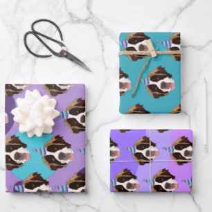 Birthday Saint Bernard  Wrapping Paper Sheet