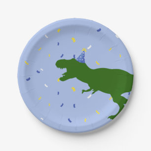 "Birthday-Saurus" Child's Blue Dinosaur Birthday Paper Plate