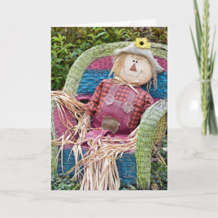 Birthday Scarecrow In Chair Card