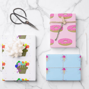 Birthday Scene Wrapping Paper Sheets
