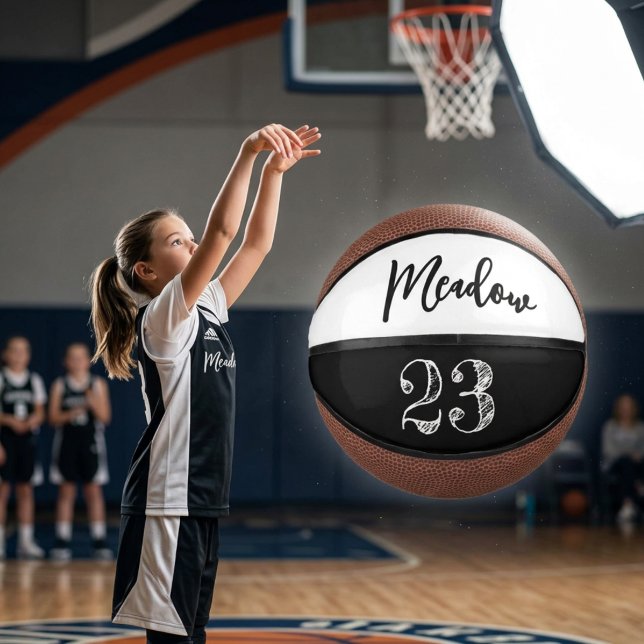 Birthday Script Name Number Black White Basketball (Creator Uploaded)