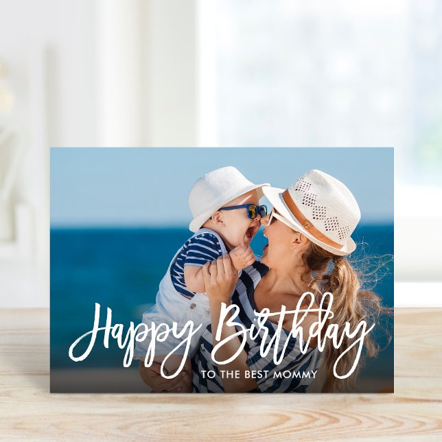Birthday Script Overlay Photo Card for Mom (Creator Uploaded)