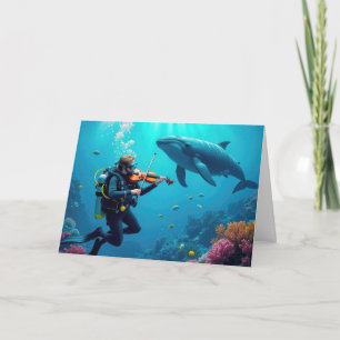 Birthday Scuba Diver Playing a Violin Card