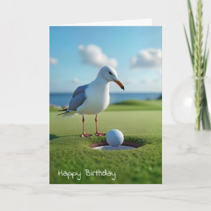 Birthday Seagull With a Golf Ball Card