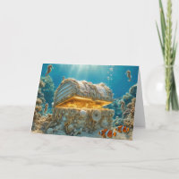 Birthday Seashell Treasure Chest with Gold Coins