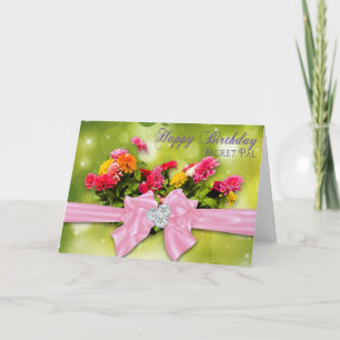 Birthday - Secret Pal -Zinnias Card